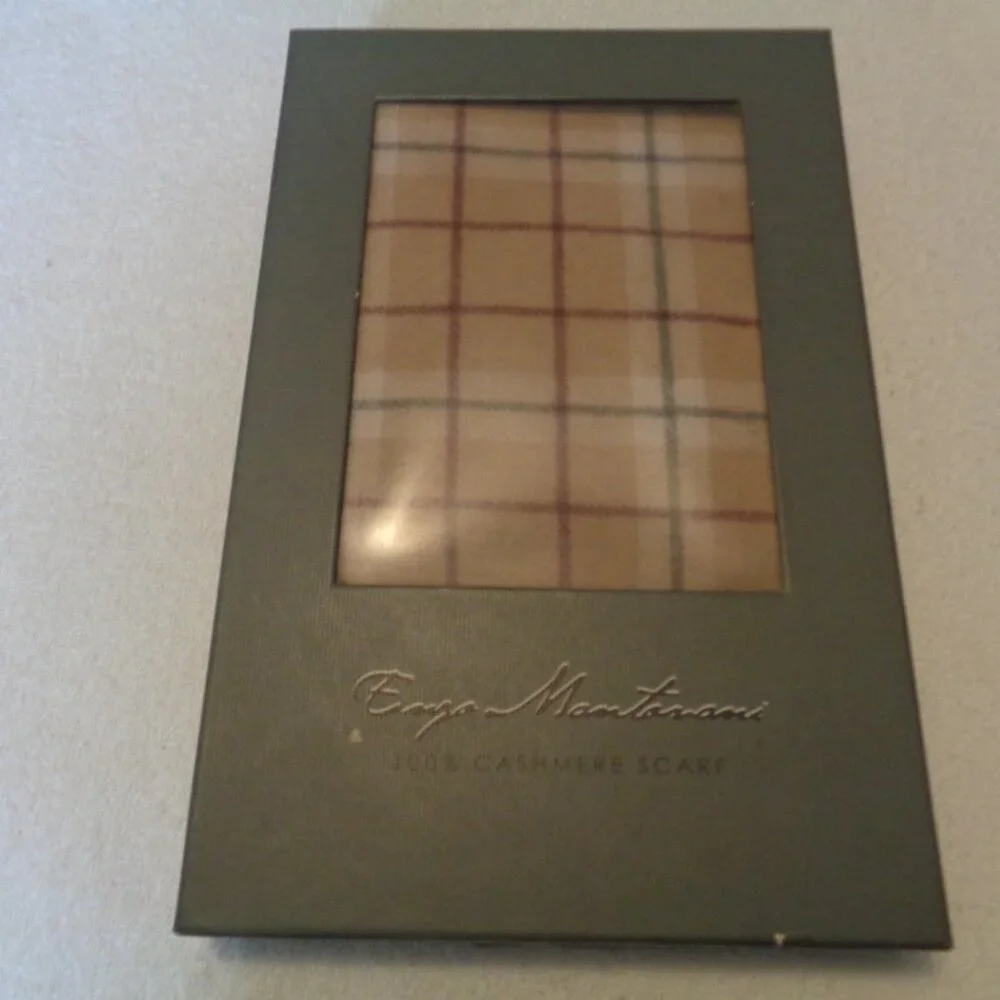 CLASSIC GIRL RICH GIRL CASHMERE BLONDE PLAID SCARF BY ENYA MONTASANI